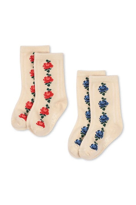 Παιδικές κάλτσες Konges Sløjd 2 PACK FINE JAQUARD SOCKS 2-pack χρώμα: μπεζ, KS103635