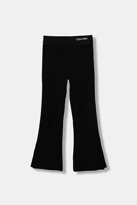 Calvin Klein Jeans legginsy dziecięce kolor czarny gładkie IG0IG03003