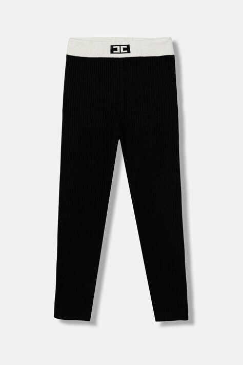 Elisabetta Franchi leggins copii culoarea negru, neted, EFPA301.C.FL040