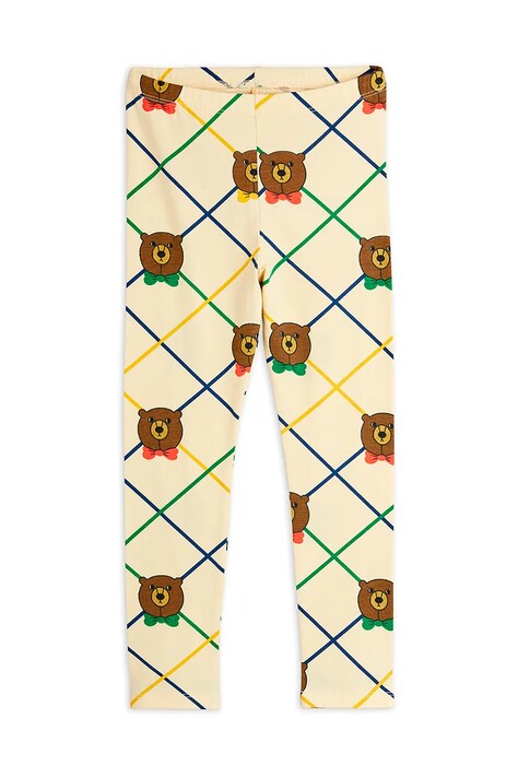 Mini Rodini legginsy dziecięce Bear kolor beżowy wzorzyste 25730137