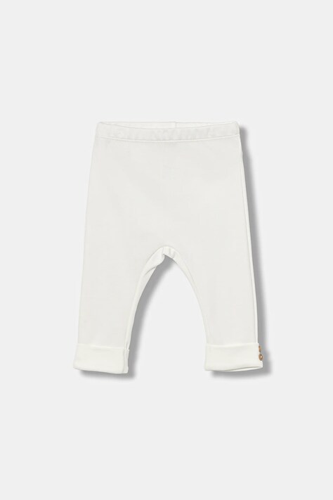 United Colors of Benetton legginsy bawełniane niemowlęce kolor biały gładkie 3CDIAF026