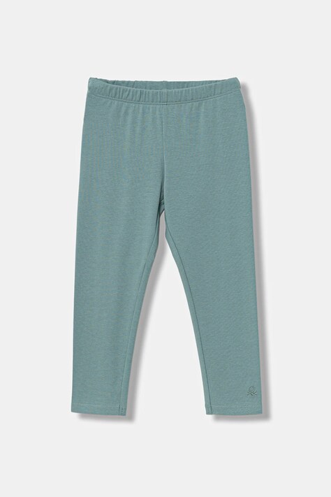 United Colors of Benetton legginsy dziecięce kolor turkusowy gładkie 3MT1GF01L