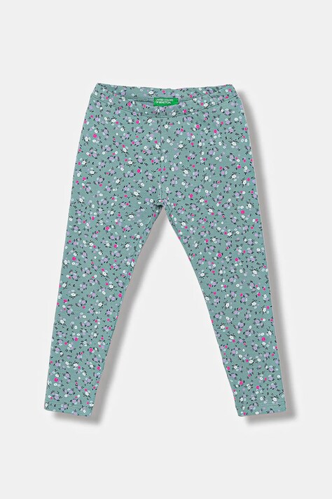 United Colors of Benetton legginsy dziecięce kolor turkusowy wzorzyste 3UJJGF04X
