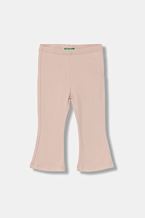 United Colors of Benetton legginsy dziecięce kolor różowy gładkie 3DKEGF028