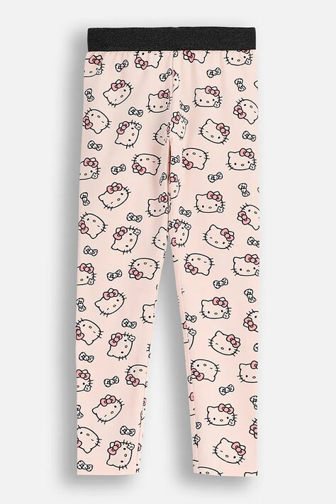 Coccodrillo legginsy z bawełną dziecięce kolor różowy wzorzyste LICENCE GIRL