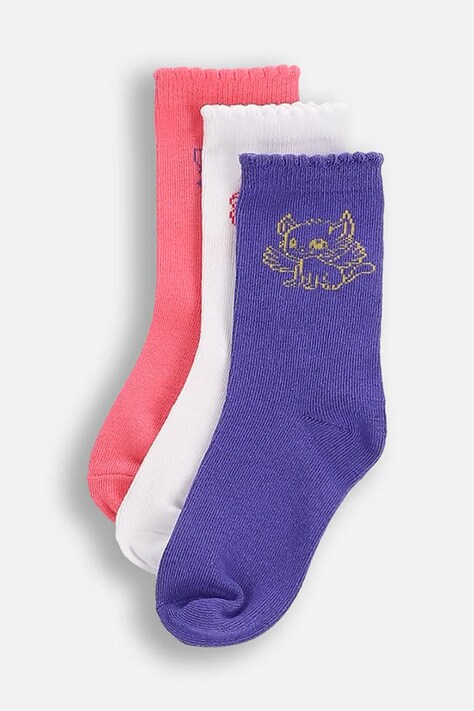 Coccodrillo skarpetki dziecięce 3-pack kolor biały SOCKS GIRL