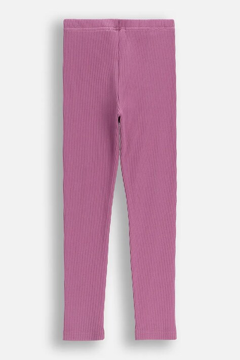 Coccodrillo legginsy dziecięce kolor fioletowy gładkie WINTER COSY GRIL KIDS