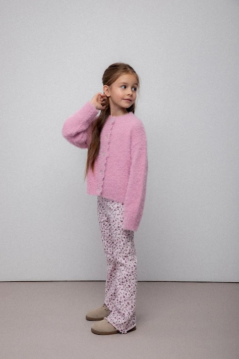 Coccodrillo leggins copii culoarea roz, uni, WINTER COSY GRIL KIDS