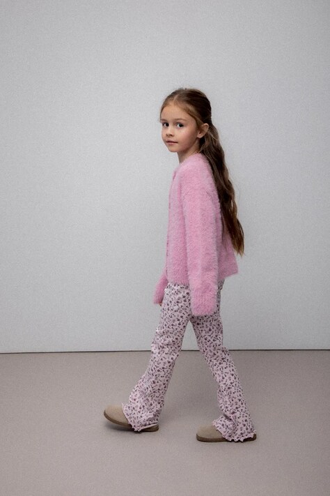 Coccodrillo legginsy dziecięce kolor różowy gładkie WINTER COSY GRIL KIDS