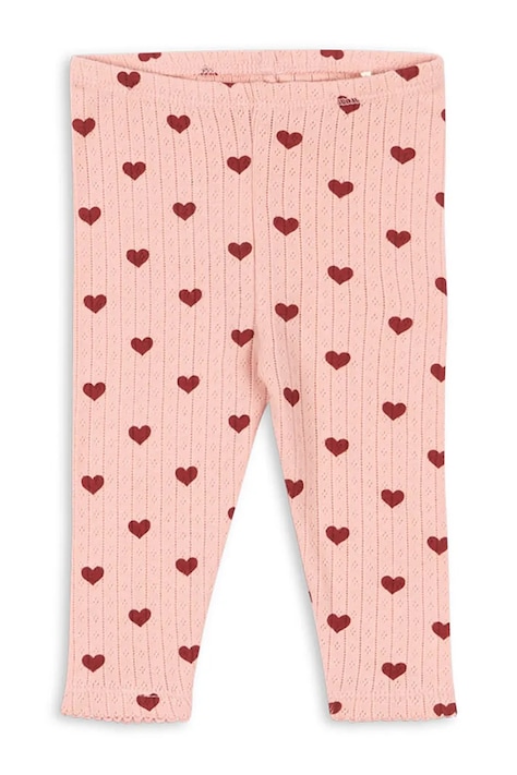 Konges Sløjd legginsy bawełniane dziecięce MINNIE PANTS GOTS kolor różowy wzorzyste KS104515