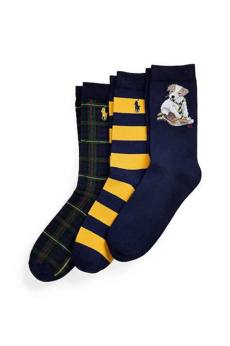 Παιδικές κάλτσες Polo Ralph Lauren 3-pack χρώμα: ναυτικό μπλε, 444P03154001