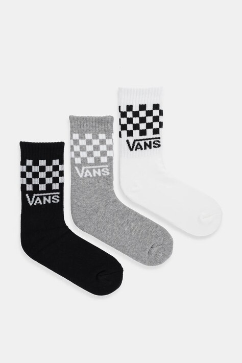 Vans skarpetki dziecięce Classic Check Crew 3-pack kolor biały VN000Q1QY281