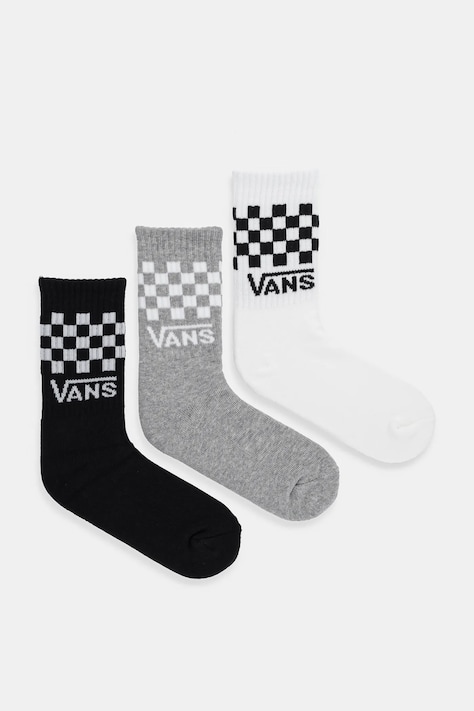 Vans șosete pentru copii Classic Check Crew 3-pack culoare albă VN000Q1QY281