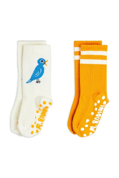 Mini Rodini skarpetki dziecięce Bird 2-pack kolor biały 25760118