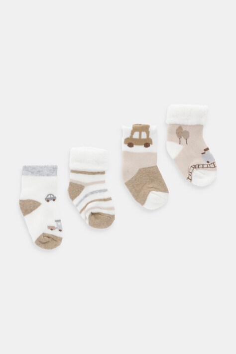 Mayoral Newborn șosete copii 4-pack culoarea maro, 9917