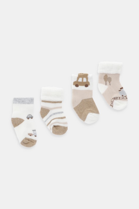 Dětské ponožky Mayoral Newborn 4-pack hnědá barva, 9917