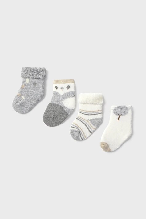 Mayoral Newborn skarpetki dziecięce 4-pack kolor szary 9917
