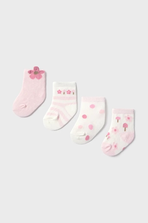 Dětské ponožky Mayoral Newborn 4-pack růžová barva, 9921