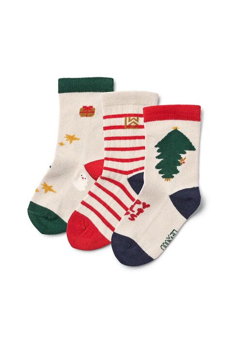 Liewood skarpetki dziecięce Silas Socks 3-Pack 3-pack kolor beżowy LW20014