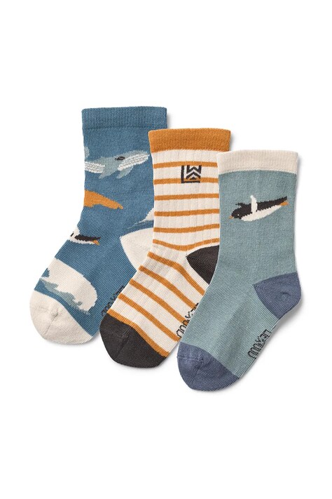 Liewood skarpetki dziecięce Silas Socks 3-Pack 3-pack kolor niebieski LW20014