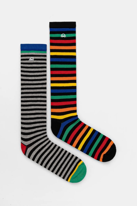Dětské ponožky United Colors of Benetton 2-pack černá barva, 6AO30704B