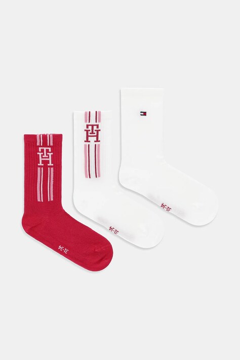 Tommy Hilfiger skarpetki dziecięce 3-pack kolor różowy 701236331