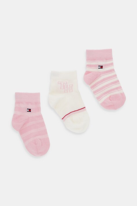 Tommy Hilfiger skarpetki dziecięce 3-pack kolor różowy 701236342