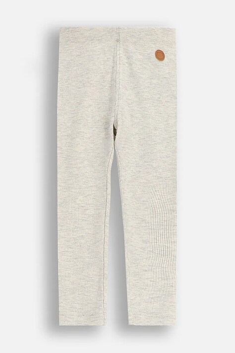 Coccodrillo legginsy bawełniane niemowlęce kolor szary gładkie FOREST FRIENDS BOY NEWBORN