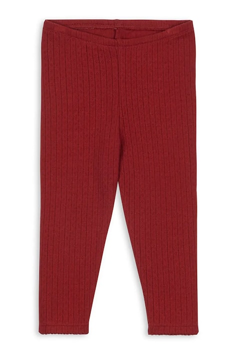 Konges Sløjd legginsy bawełniane dziecięce MINNIE PANTS GOTS kolor czerwony wzorzyste KS104378