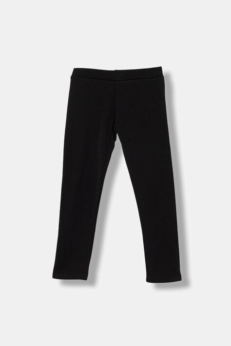 United Colors of Benetton legginsy dziecięce kolor czarny gładkie 3K1CCF03M