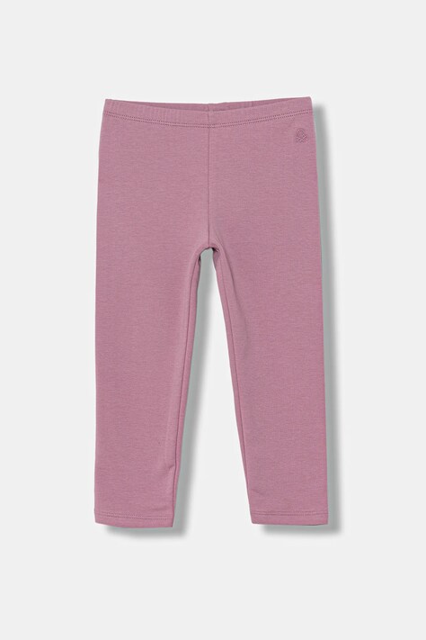 United Colors of Benetton legginsy dziecięce kolor różowy gładkie 3K1CGF019