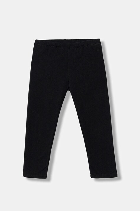 United Colors of Benetton legginsy dziecięce kolor czarny gładkie 3K1CGF019