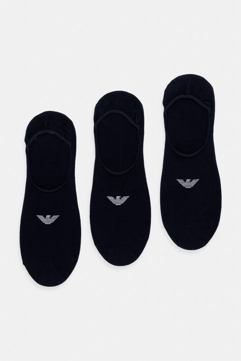 Emporio Armani Underwear skarpety stopki męskie 3-pack granatowe EM000548 AF14446