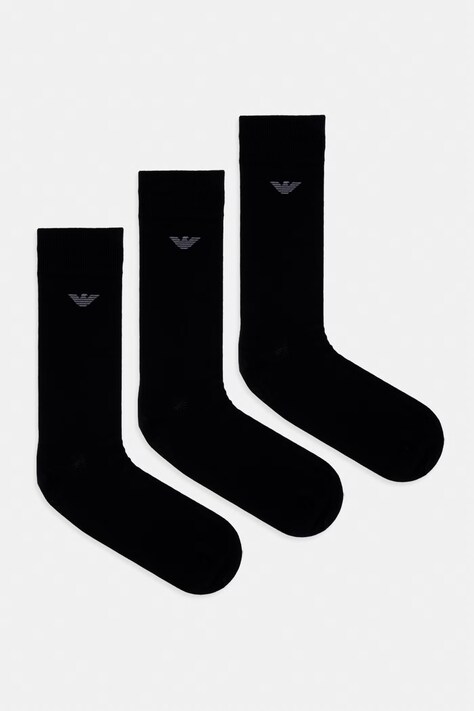 Emporio Armani Underwear Skarpety z bawełną 3-pack czarne EM000554 AF14446