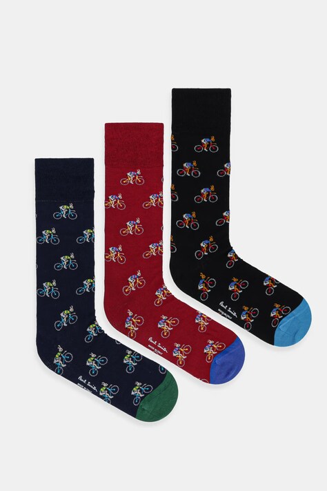 Ponožky Paul Smith 3-pak čierna farba, M1A-SOCK-PRABB