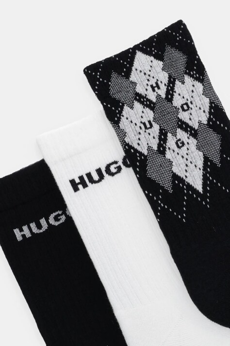 Шкарпетки HUGO 3-pack 3P QS RIB ARGYLE CC — AW25-LGM00L, чорний — фото 2
