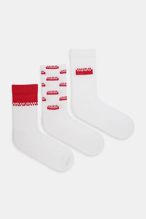 HUGO skarpetki 3-pack męskie kolor biały 50543174
