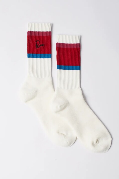 Čarape by Parra Signature striped crew boja: crvena, 54260