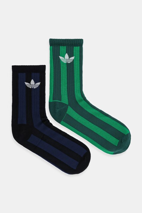 Κάλτσες adidas Originals Striped 2-pack χρώμα: πράσινο, JW7984