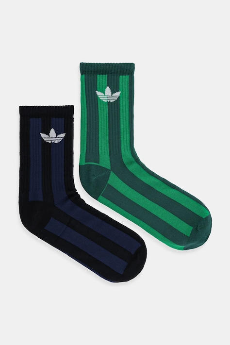 Κάλτσες adidas Originals Striped 2-pack χρώμα: πράσινο, JW7984