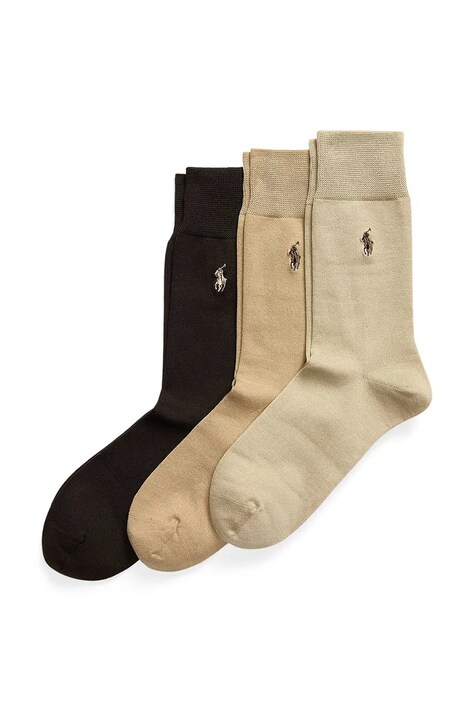 Polo Ralph Lauren skarpety męskie 3-pack brązowe 449958868