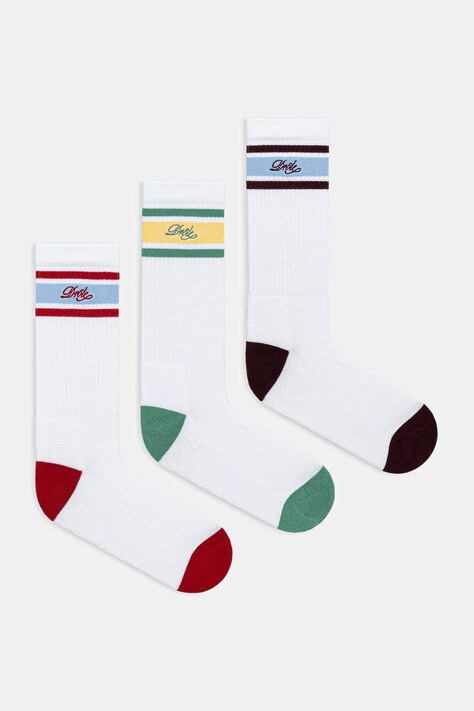 Drôle de Monsieur skarpetki La Chaussette DrUle RayEe 3-pack kolor biały I.SK118.CO024