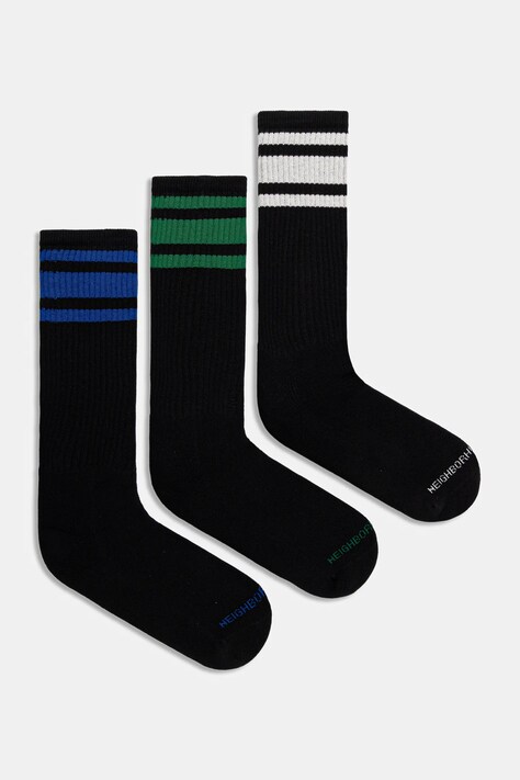 NEIGHBORHOOD skarpetki classic 3pac 3-pack kolor czarny 251KWNH.UWM01