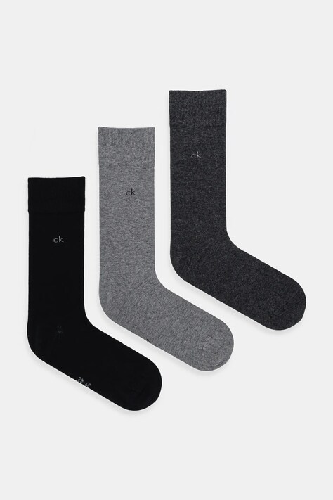 Ponožky Calvin Klein 3-pak šedá farba, 701234208