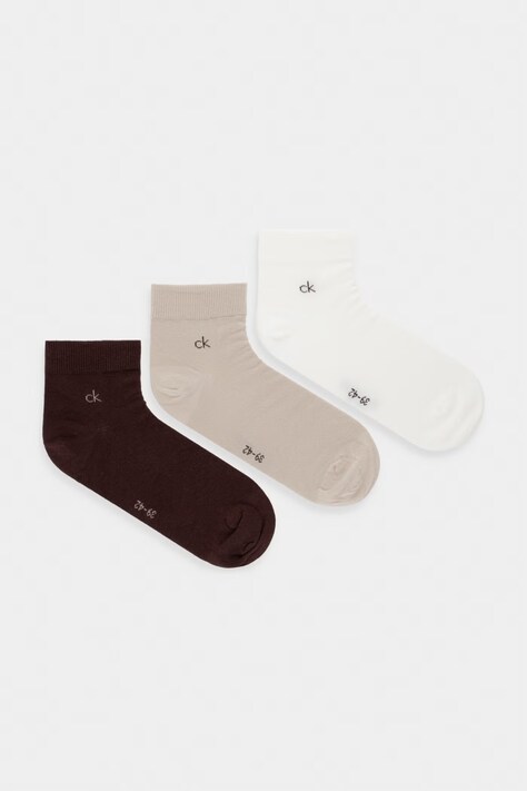 Calvin Klein skarpety męskie z bawełną 3-pack beżowe 701234209