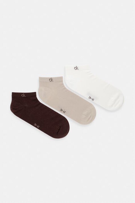 Calvin Klein skarpety męskie z bawełną 3-pack beżowe 701234366