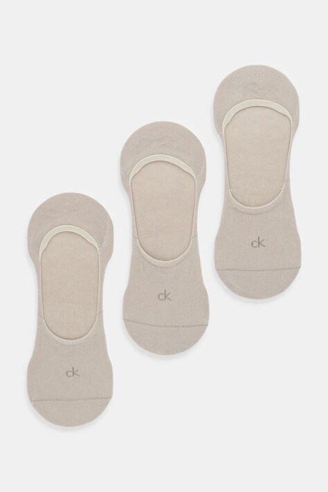 Calvin Klein șosete 3-pack culoarea bej, 701234367