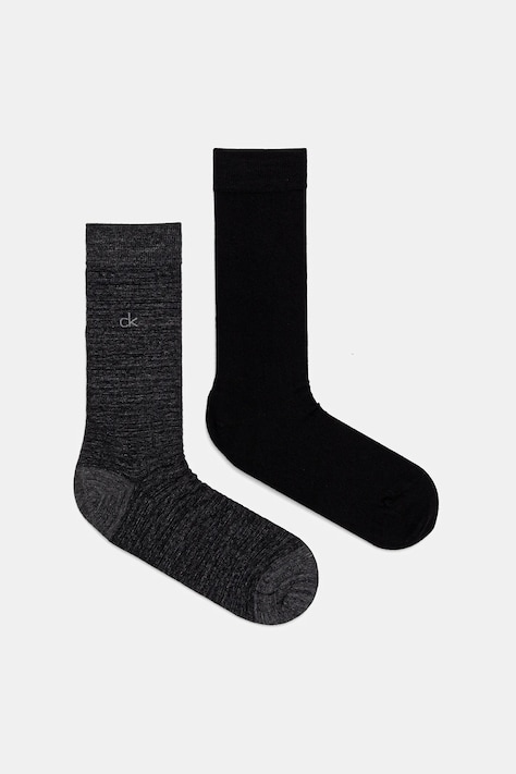 Ponožky Calvin Klein 2-pak čierna farba, 701235971