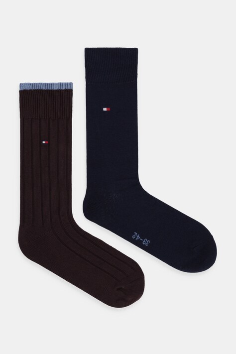 Tommy Hilfiger skarpetki 2-pack kolor brązowy 701236317