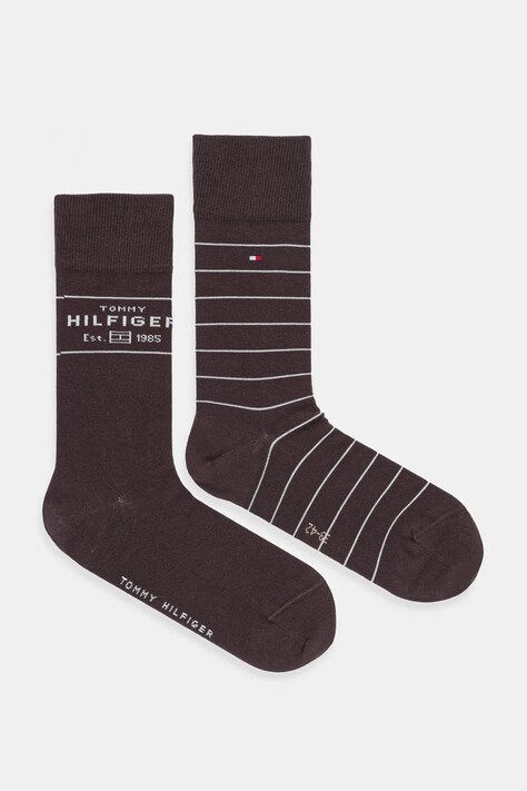 Tommy Hilfiger skarpetki 2-pack kolor brązowy 701236634